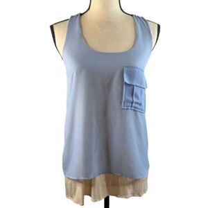 Aqua Bloomingdales Sleeveless Top Periwinkle Blue XS NWT